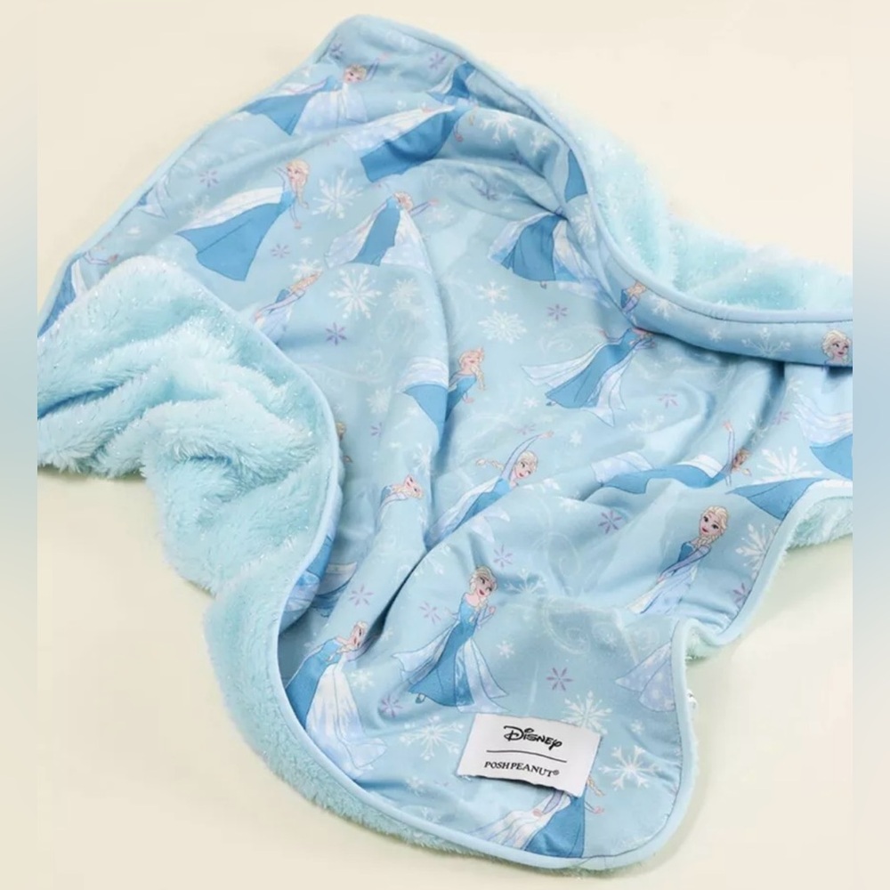 NWT SOLD OUT Posh Peanut Frozen Elsa Glitter Plush Security Blanket
